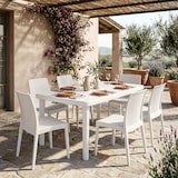 thumbnail of Tavolo in Plastica Rettangolare Bianco Cucina Soggiorno 140x85x75cm