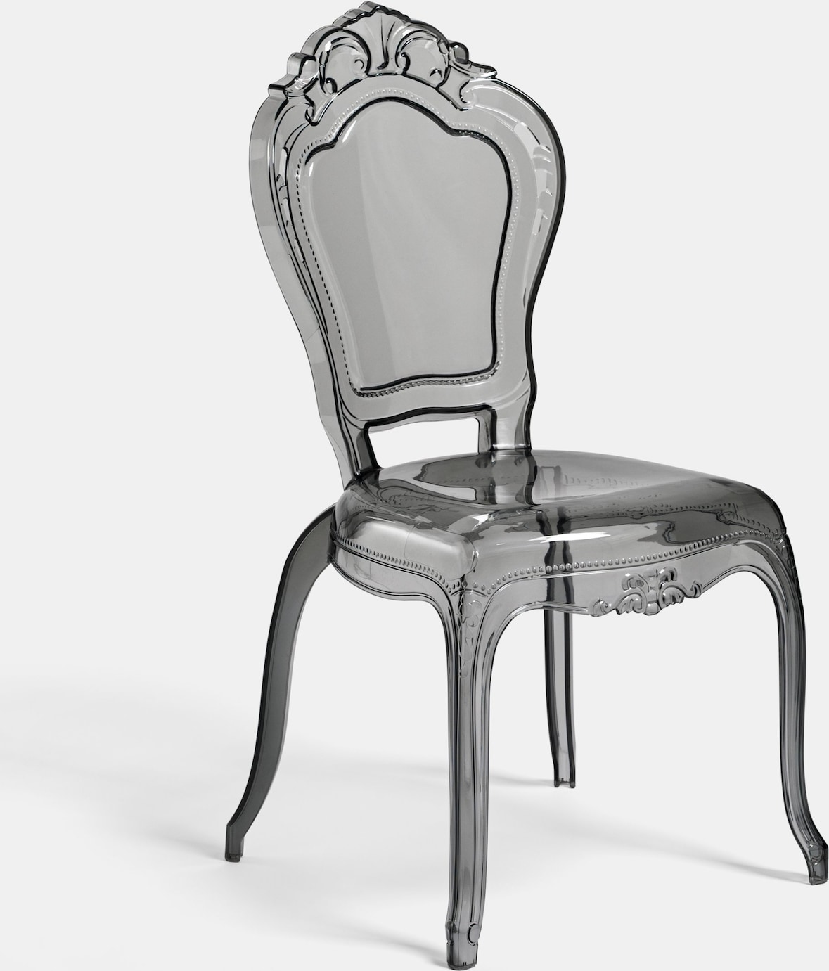 Biscottini Polycarbonat-Stühle – Outdoor-Stuhl – Grauer Kunststoffstuhl für Küche und Esszimmer – Moderne Sessel – Schlafzimmersessel