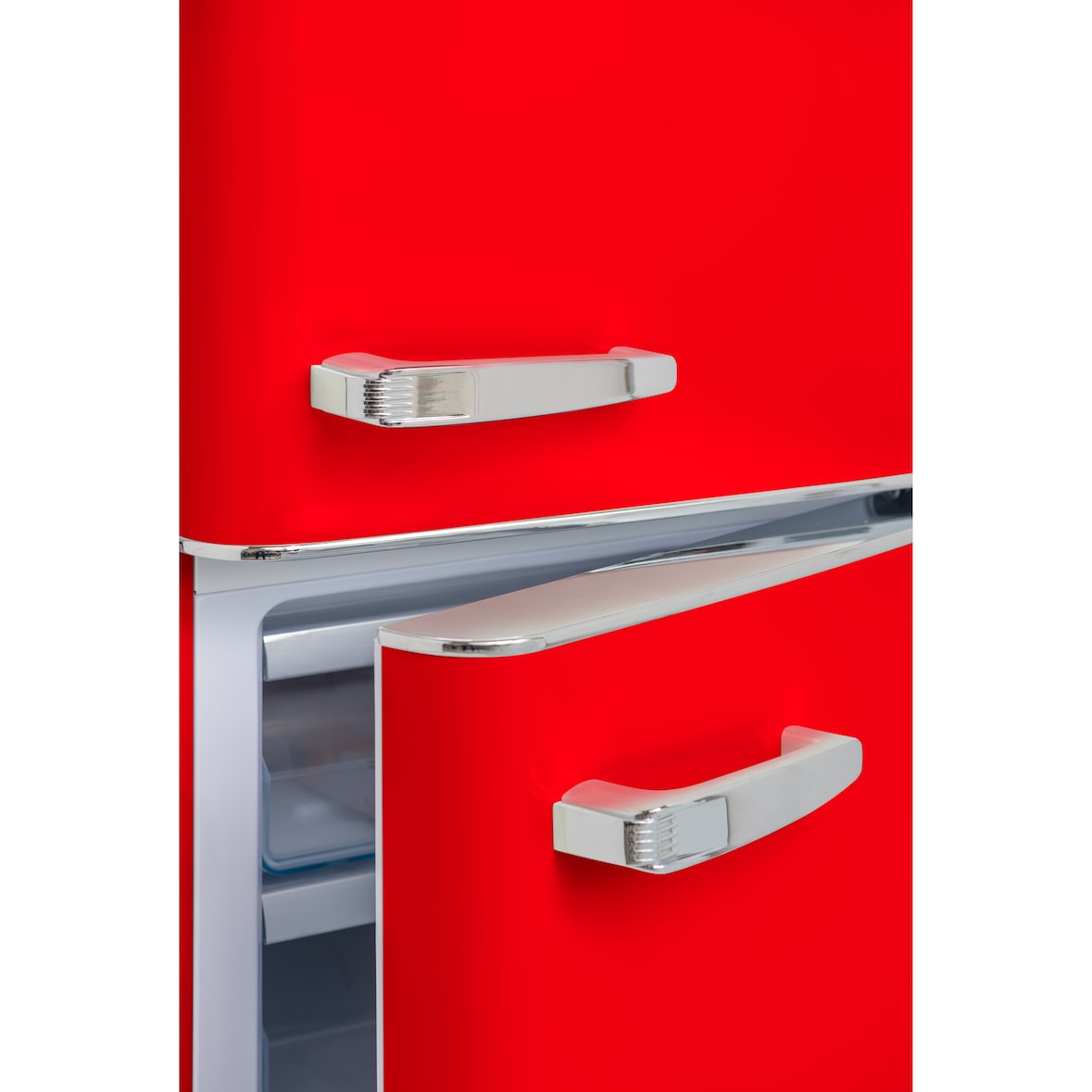 FrigeluX Réfrigérateur combiné design rétro 255L dont congélateur 4* de 63L, Rouge CB255RRA++