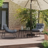thumbnail of vidaXL Ligbedden 2 stuks met Kussen Zwart 60x80x71 cm Staal