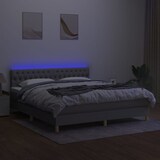 thumbnail of vidaXL Boxspringbett mit Matratze & LED Hellgrau 180x200 cm Stoff