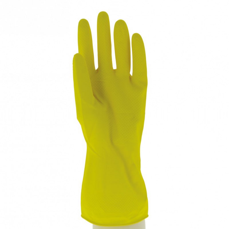 Gant ménage latex floqué 30 cm coton jaune   (Taille de 6 à 9) Taille  6 - Mapa Professionnal