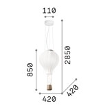 thumbnail of DREAM BIG SP1 d42, Hängeleuchte aus weißem Glas, Ideal Lux