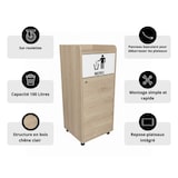 thumbnail of Poubelle snack en bois chêne clair 100L