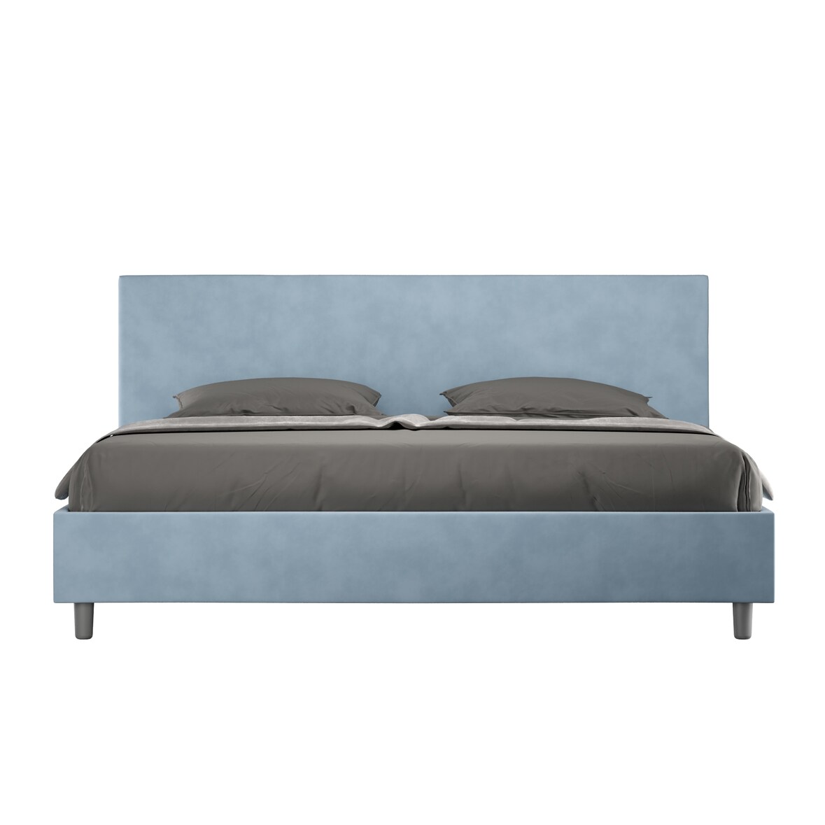 Cama con almacenaje acolchada 180x210 microfibra azul claro Adele