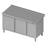 thumbnail of Stalgast Edelstahl Arbeitsschrank mit Flügeltüren, 1600x600x850 mm, mit Flügeltürschrank rechts, mit Aufkantung, verschweißt