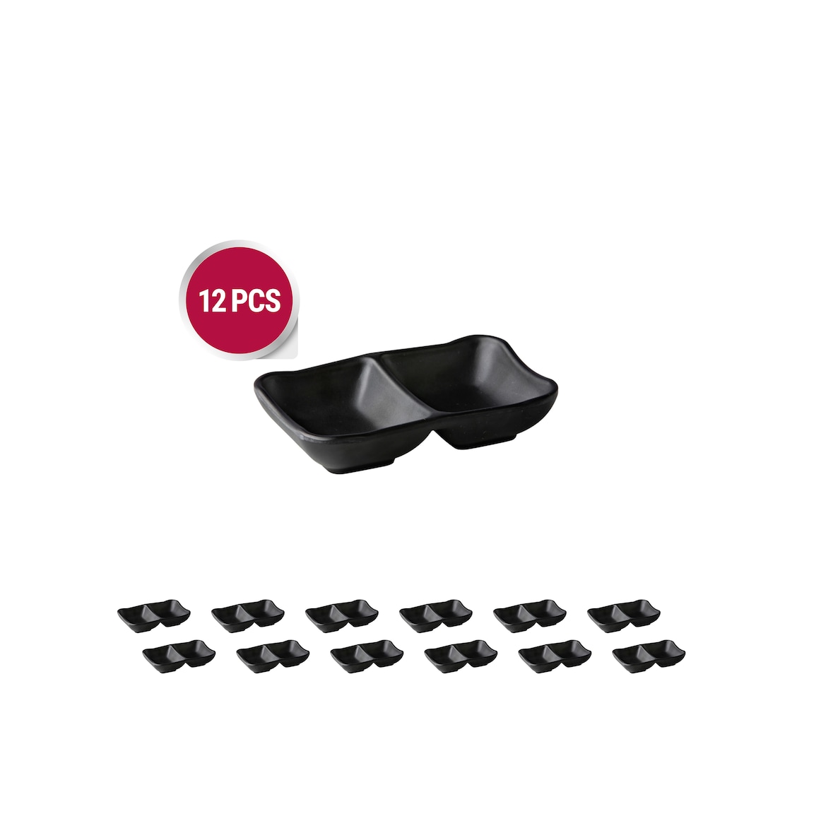 Stylepoint - 12x Dubbel dip/schotel dienblad - MST-BL005 - 13x8.5x3cm - Asia