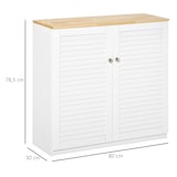 thumbnail of HOMCOM Aparador 2 Portas de Persiana e Prateleira Ajustável 80x30x78,5cm Branco