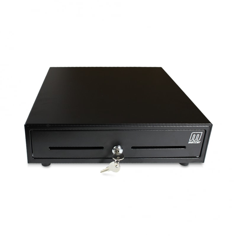 Cajón portamonedas Metter CD350BK, metálico, negro
