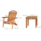 thumbnail of COSTWAY Adirondack klapstoelen met tafel, set van 2 Adirondack stoelen gemaakt van eucalyptushout, naturel, 86,5 x 71 x 90 cm