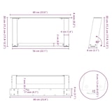thumbnail of Helloshop26 - Set aus 2 U-förmigen Couchtischbeinen 60 x 30 cm modernes und stabiles Design mit Nivellierfüßen weißer Stahl 02_0057034