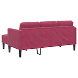 thumbnail of vidaXL Sofa 3-Sitzer mit Chaiselongue L-Form Weinrot 160 cm Samt
