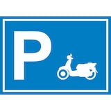 thumbnail of Motorroller Parkplatz Schild waagerecht A4 Rückseite selbstklebend