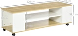 thumbnail of HOMCOM mueble de TV con ruedas mesa para TV flotante con 2 estantes de almacenamiento para televisores de hasta 55 pulgadas 120x40x38,5 cm