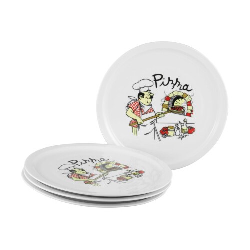 CreaTable Milano Pizzabäcker Pizzateller 4-tlg Porzellan