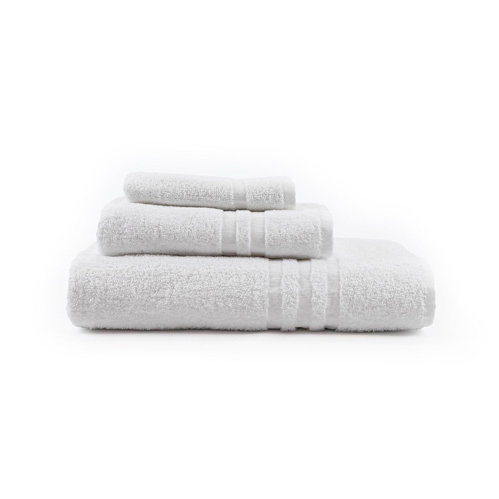 Asciugamano ospite wellness, in spugna 100% cotone, da 400gr, colore bianco, morbido (1 set)