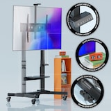 thumbnail of ONKRON Soporte Motorizado TV 50-100", hasta 120 kg, con Ruedas, VESA 200x200 - 1000x600 mm, Inclinado, TS1991E-B Negro