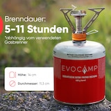 thumbnail of EVOCAMP 6x Propan Butan Gaskartuschen 450g, Schraubkartusche Eurogewinde 7/16" Ventilkartusche 809 ml für Weber Q100 Q1200