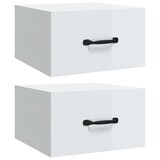 thumbnail of Tables de chevet murales 2 pcs Blanc brillant 35x35x20 cm