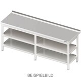 thumbnail of Stalgast Edelstahl Arbeitstisch mit Grund- und Zwischenboden, 2500x700x850 mm, ohne Aufkantung, verschweißt