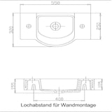 thumbnail of Alpenberger Keramik-Waschbecken 55 cm Breit | Becken zur Wandmontage | Schickes Design Handwaschbecken für Gäste-WC