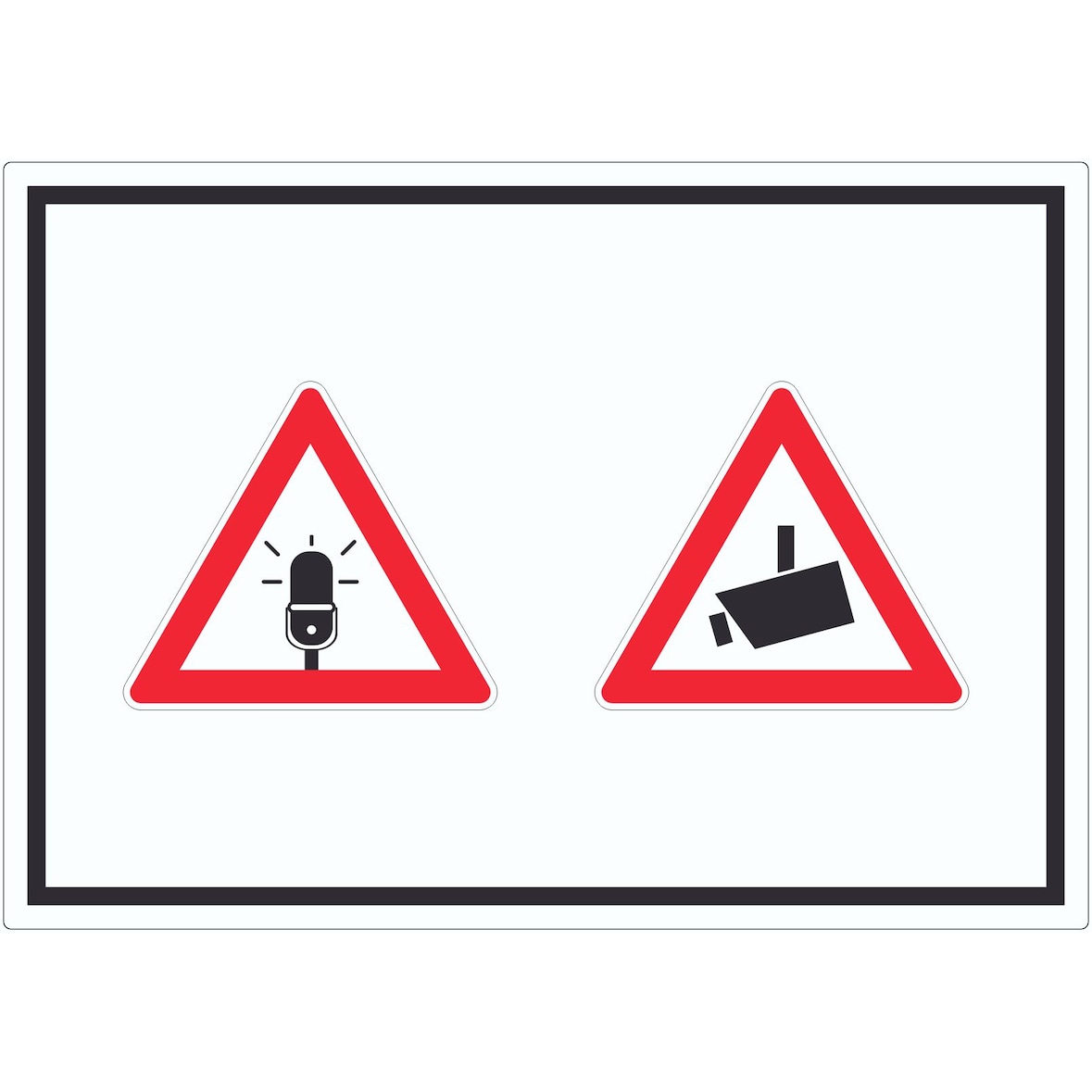Achtung Audio- und Videoüberwachung Aufkleber Symbol A1 (594x841mm)