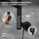 thumbnail of LuxeBath Elektrischer Handtuchwärmer Schwarz matt 75W, 5 schwenkbare Arme, 450x622 mm, 45–60°C, Timer