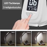 thumbnail of Monzana LED Schreibtischlampe mit Display Kalender Uhr Wecker Dimmbar Nachttischlampe Tischlampe Tischleuchte Weiß