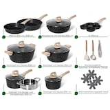 thumbnail of Batterie de cuisine 21 pièces Antiadhésif en Granit noir - Tous feux dont induction Just perfecto JL-722 usage non-intensif Just Perfecto
