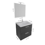 thumbnail of Vitra Modernes Badezimmer Set Waschbecken mit Unterschrank und LED-Spiegel | Waschbeckenunterschrank vormont. | Keramik Waschtisch SoftClose-Funktion