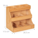 thumbnail of Relaxdays Kaffee Organizer, 9 Fächer, Bambus, HBT: 24 x 26,5 x 17,5 cm, Kaffeestation & Teebeutel Aufbewahrung, natur