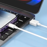 thumbnail of Schnellladekabel USB A für Apple Geräte – 1 m Schnelllade-/ Datenkabel passend für iPhone 5 bis 14 / Pro / Max / Mini / iPad / iPod – Weiß