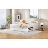 thumbnail of Ausziehbett 90/180x190 cm aus Kiefer mit Schubladen und Platzsparendem Design – stilvolles Tagesbett Weiß