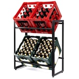 thumbnail of KARAT Flaschenkastenständer Kenji - Robustes Lagerregal für Büro, Küche, Garage oder Flur - Schwarz - 70 x 32 x 79 cm