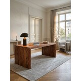 thumbnail of Schreibtisch BOHA Massiv-Holz Sheesham Computertisch 200 cm breit Echtholz Design Ablage Büro-Tisch