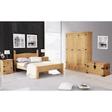 thumbnail of Möbilia Kleiderschrank | mit 3 Türen, 2 Schubladen | Kiefer-Holz massiv | naturfarben gewachst | B 151 x T 56 x H 205 cm | 19020067 | Serie SCHRANK