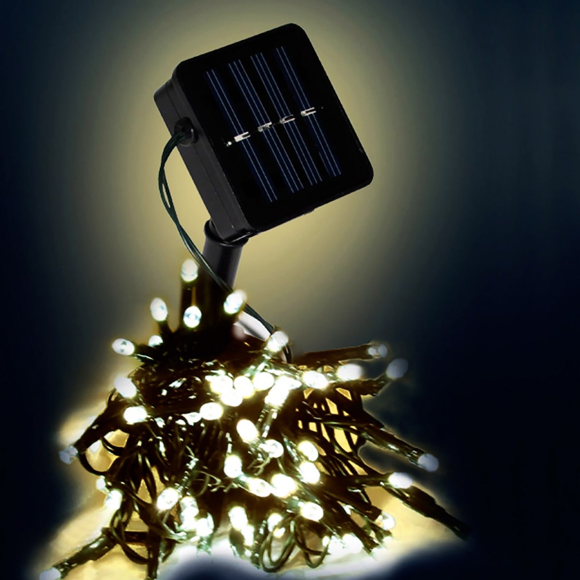 LEX 150er LED Solar Lichterkette für Innen- und Außenbereich, 15 m