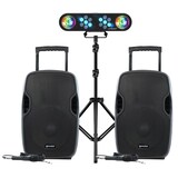thumbnail of Paire d'enceinte active GEMINI AS-12TOGO Sono DJ sur batterie, 2x1500W, Bluetooth FM, Jeux de lumières Pack RAINBOW, Portique