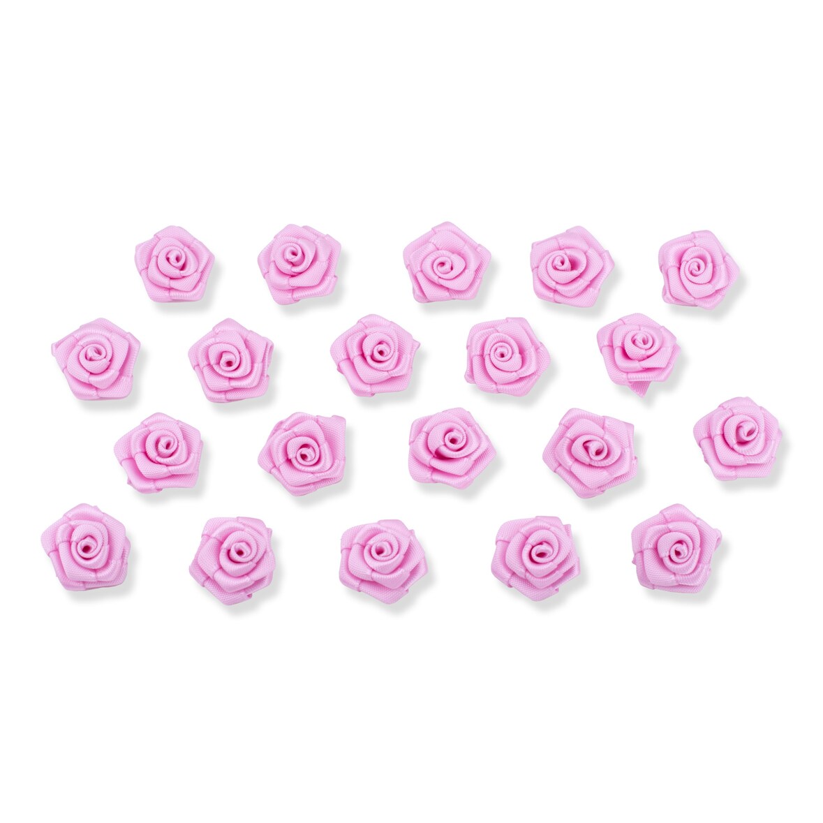 Satinrosen 2cm 20 Stück Stoffblumen zum Basteln Dekorieren Hochzeit Geschenkverpackung Blütendeko Tischdeko Handarbeit Stoffrosen Deko Rosa