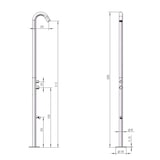 thumbnail of Sined Quartu Edelstahl 316l Außendusche Mit Kopfbrause Und Fußwaschhahn h 2289 Cm Inox