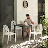 thumbnail of SP Berner - Pack de 6 Sillas Flora - Apilables, Ergonómicas y Resistentes - Diseño Decorativo en Respaldo - Blanco