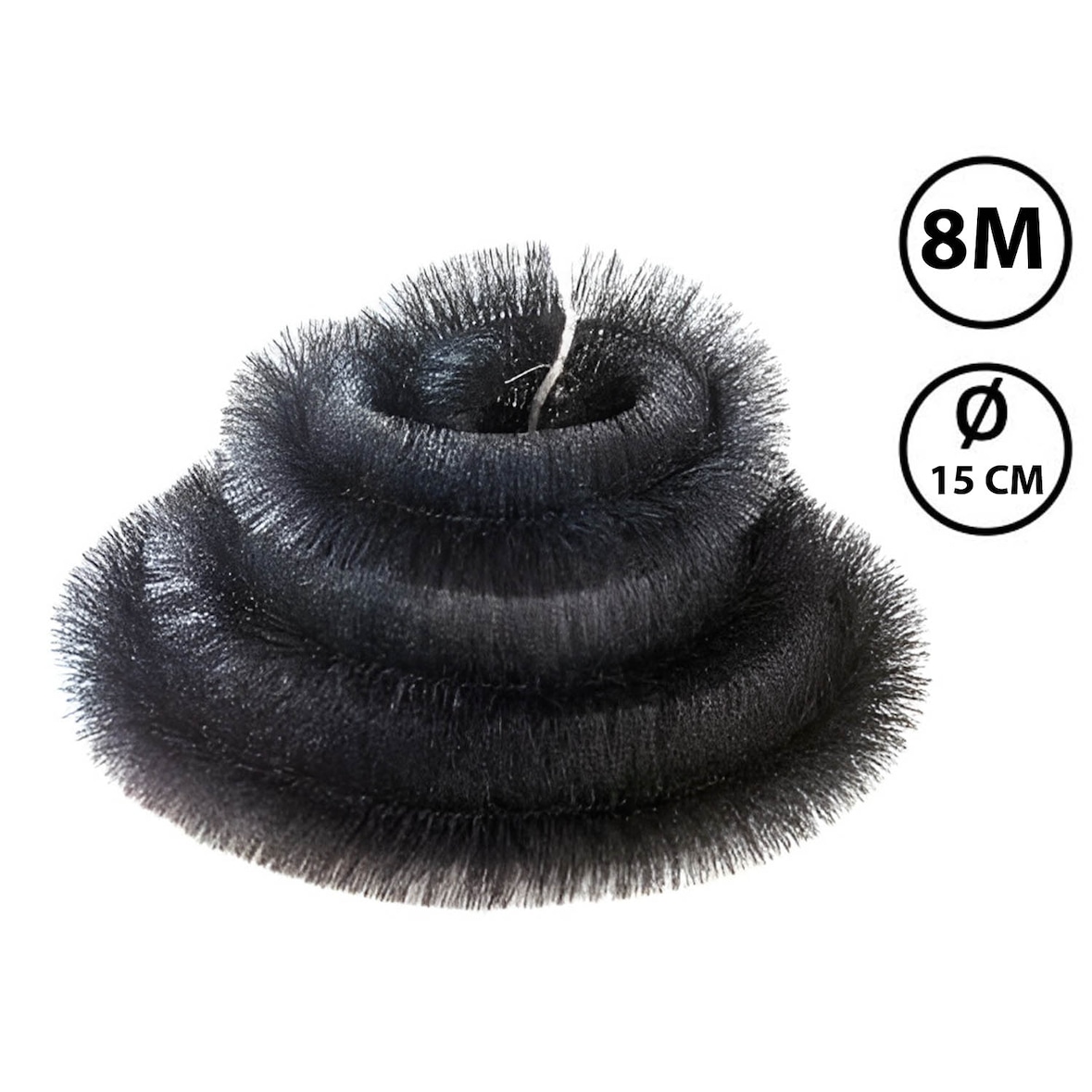JONSKA Bird Blocker - 8 meter - ø15 cm - Vogelwering voor Zonnepanelen - Dakgoot-Egel / Dakgootborstel / Gootborstel / Gootdrain / Dakgootbescherming