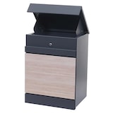 thumbnail of Paketkasten | HxBxT 58x45x36cm | Paketbox Paketfach Paketstation Briefkasten | Metall | verzinkt anthrazit-Holzoptik