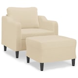 thumbnail of vidaXL Sessel mit Hocker Creme 60 cm Stoff