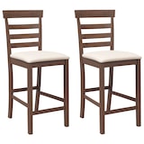 thumbnail of vidaXL Barkrukken met kussens 2 st massief hout rubber bruin