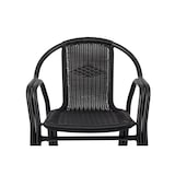 thumbnail of METRO PROFESSIONAL Cadeira com braços empilhável para restauração Narni, alumínio / vime sintético, preto