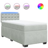 thumbnail of vidaXL Boxspringbett mit Matratze Hellgrau 80x200 cm Samt