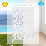 thumbnail of Pannello Decorativo in Metallo, separe divisorio da Esterno o Interno, Pannello frangivista, separé paravento in Acciaio, Design moderno -Bianco/Trama