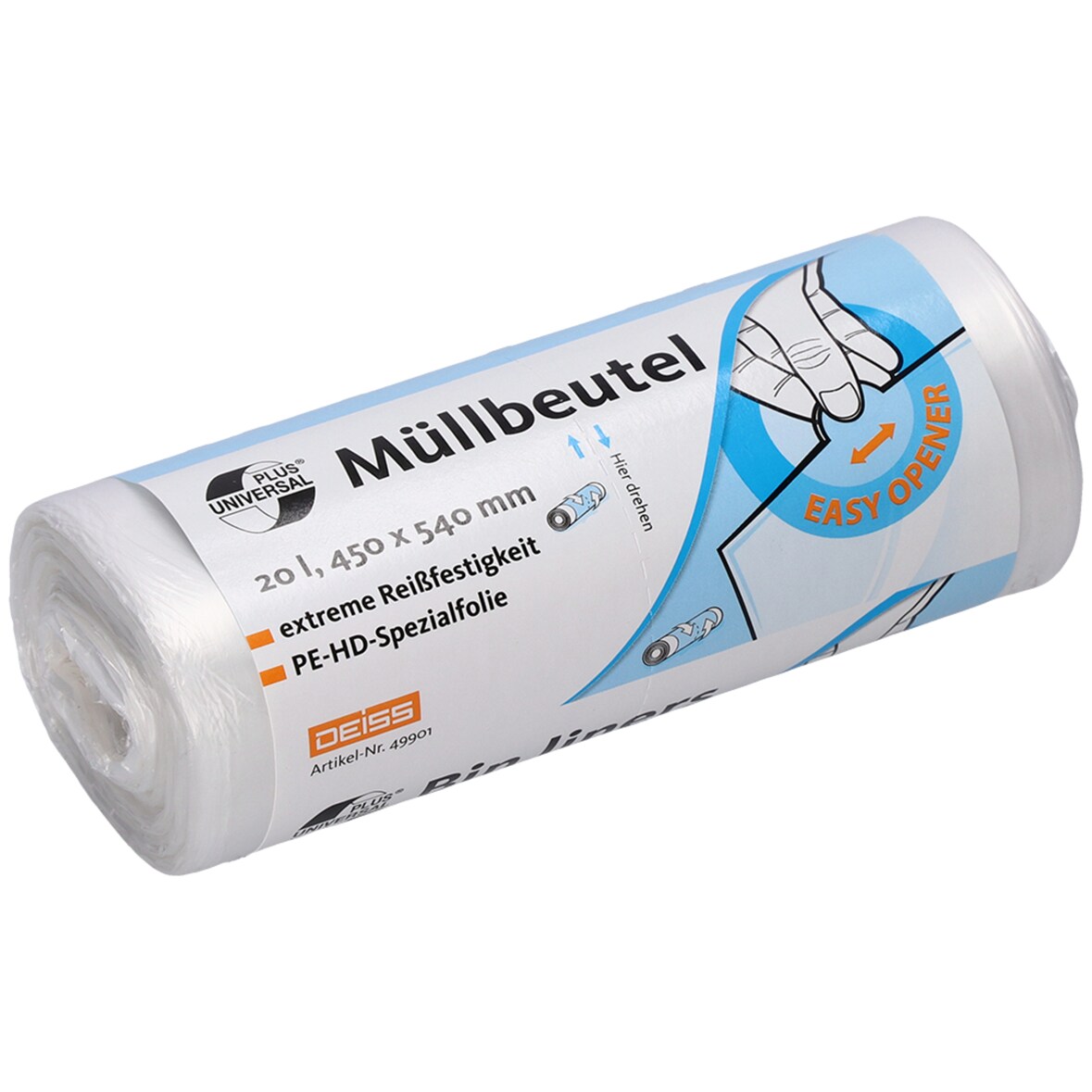 Müllbeutel UNIVERSAL PLUS 49901 20l transparent 50 Stück