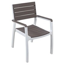 Poltrona da giardino Harmony bianco/tortora con braccioli